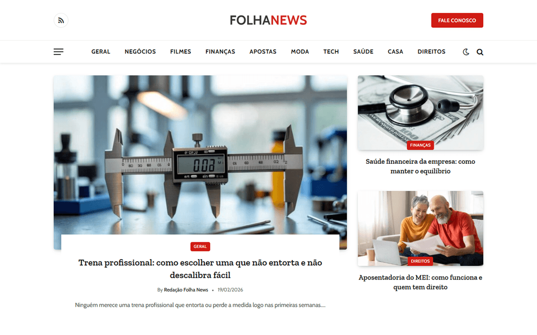folhanews.com publisher screenshot