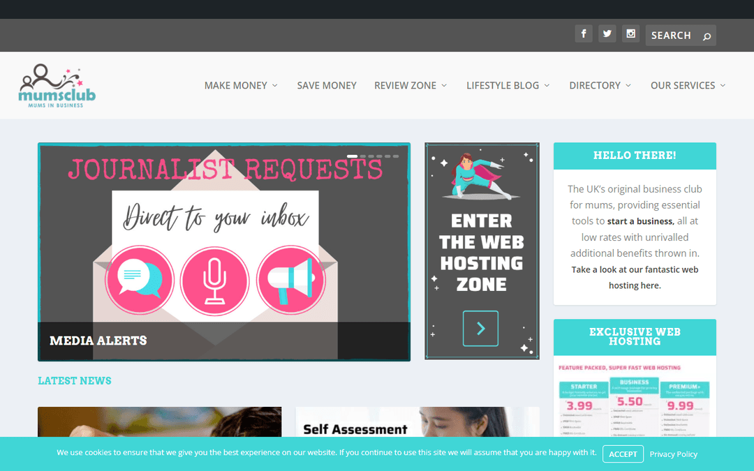mumsclub.co.uk publisher screenshot