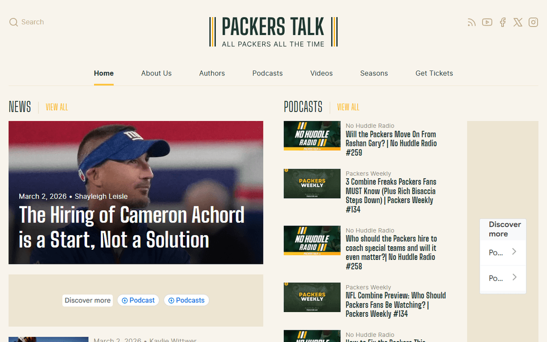 packerstalk.com publisher screenshot