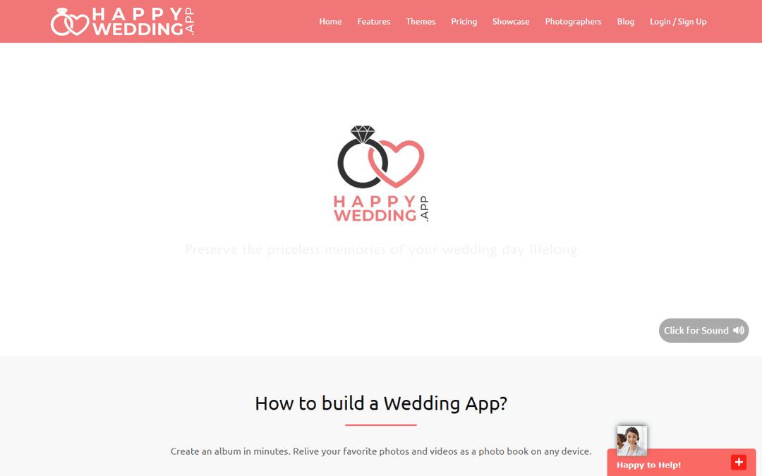 happywedding.app publisher screenshot