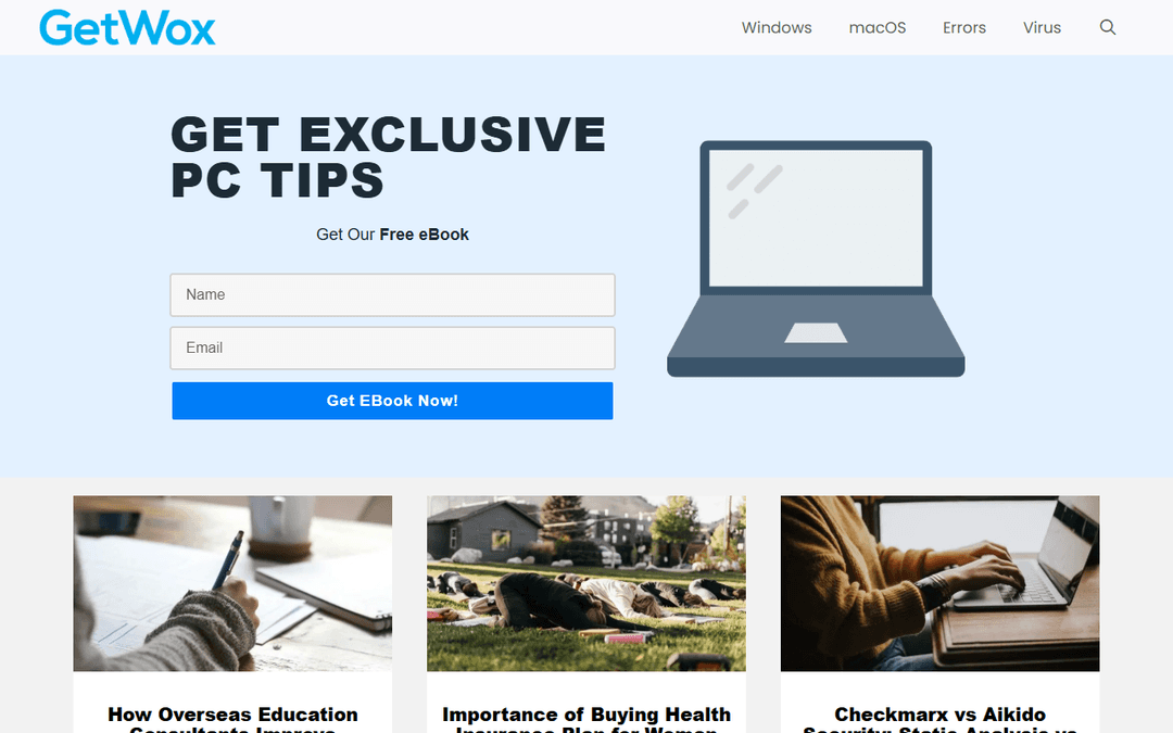 getwox.com publisher screenshot