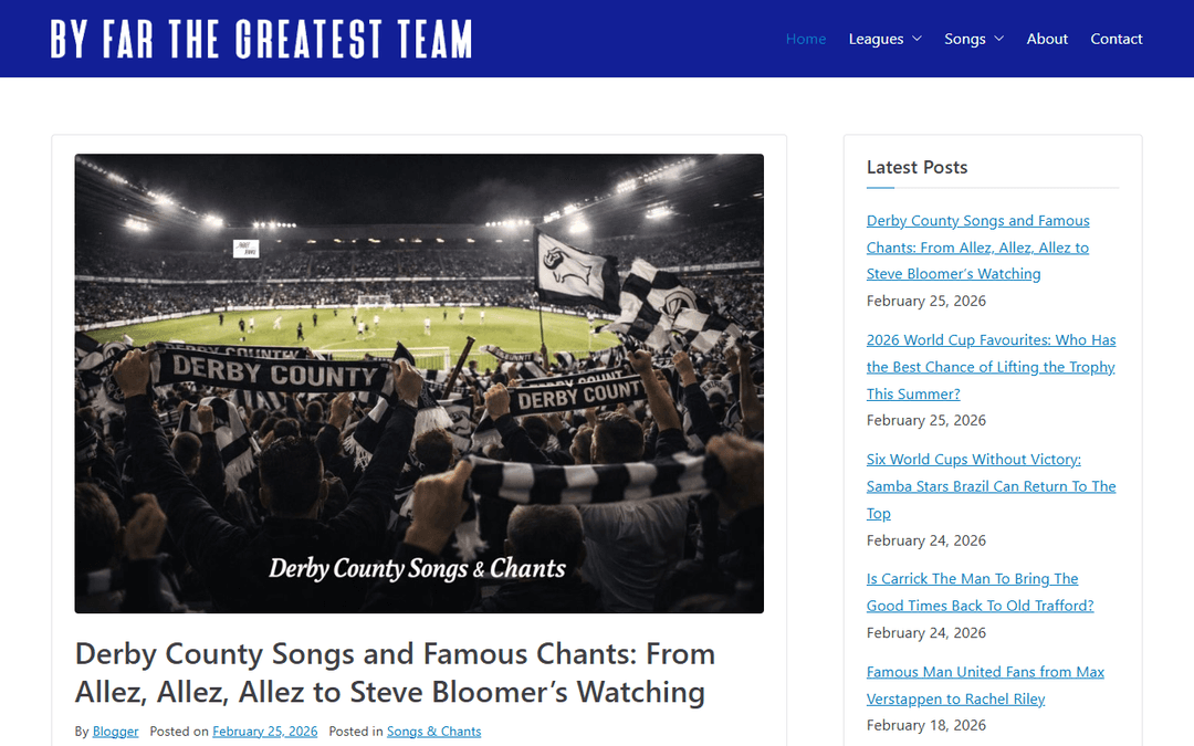 byfarthegreatestteam.com publisher screenshot
