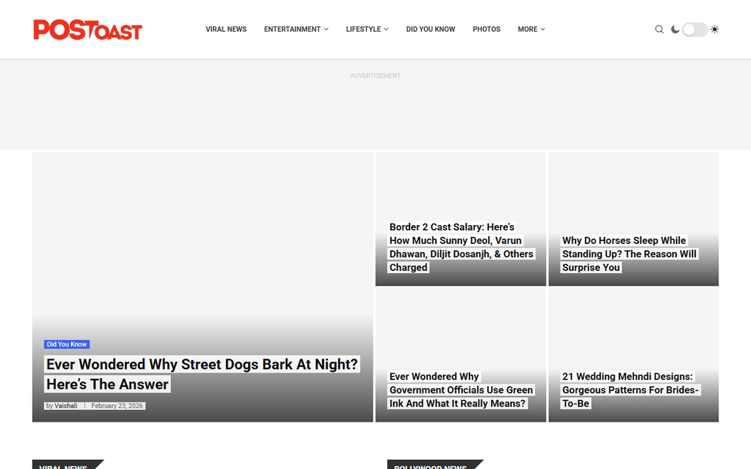 postoast.com publisher screenshot