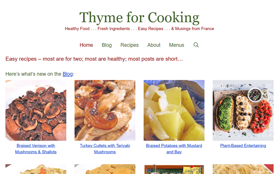 thymeforcookingblog.com publisher screenshot
