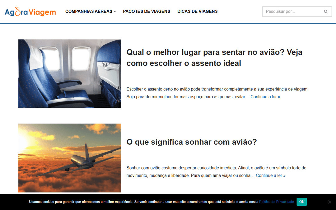 agoraviagens.com.br publisher screenshot