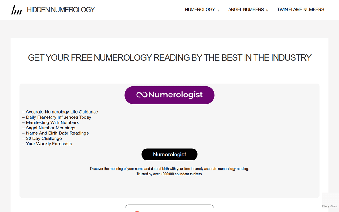 hiddennumerology.com publisher screenshot