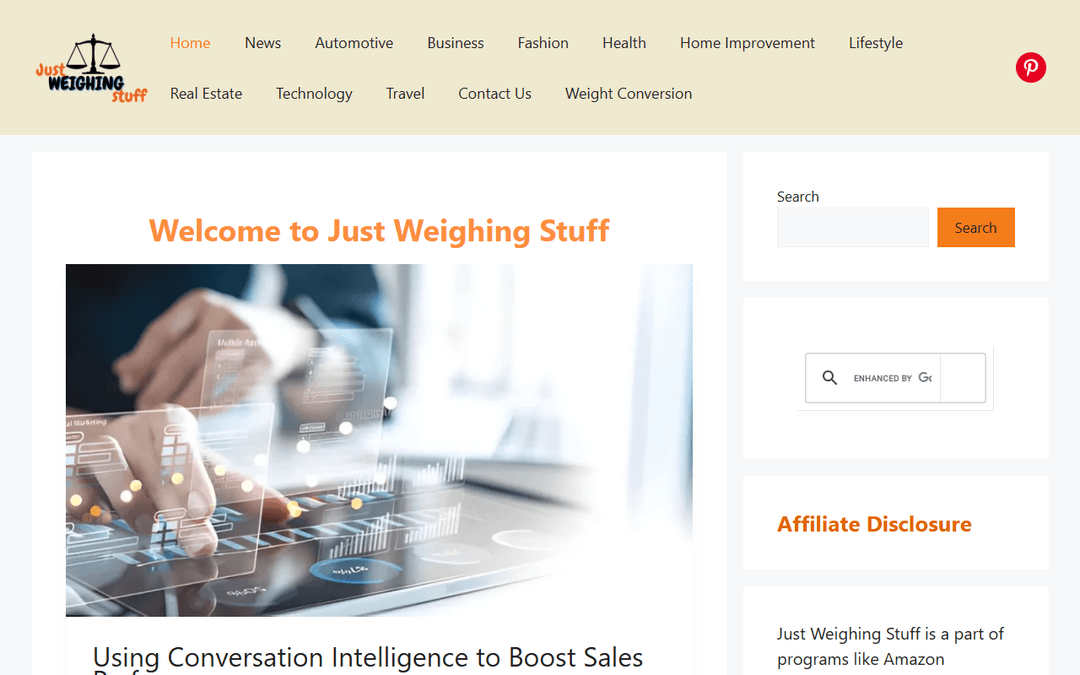 justweighingstuff.com publisher screenshot