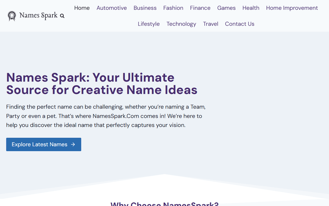 namesspark.com publisher screenshot