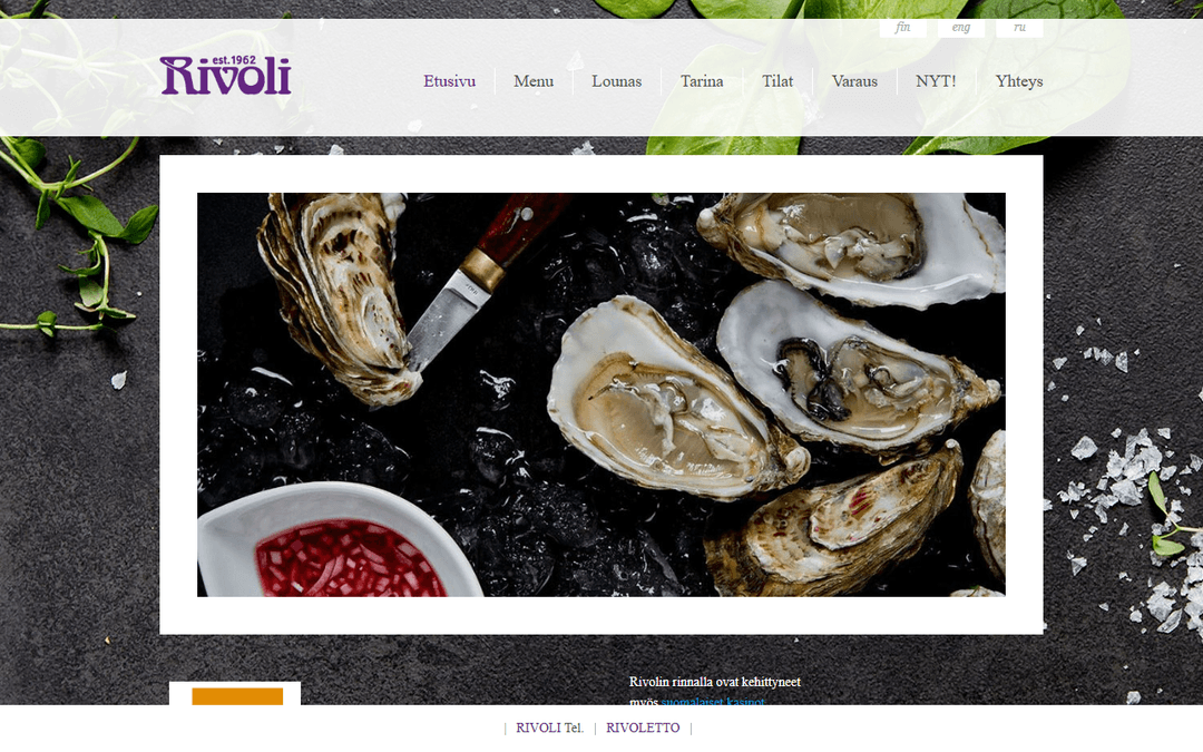 rivolirestaurants.fi publisher screenshot