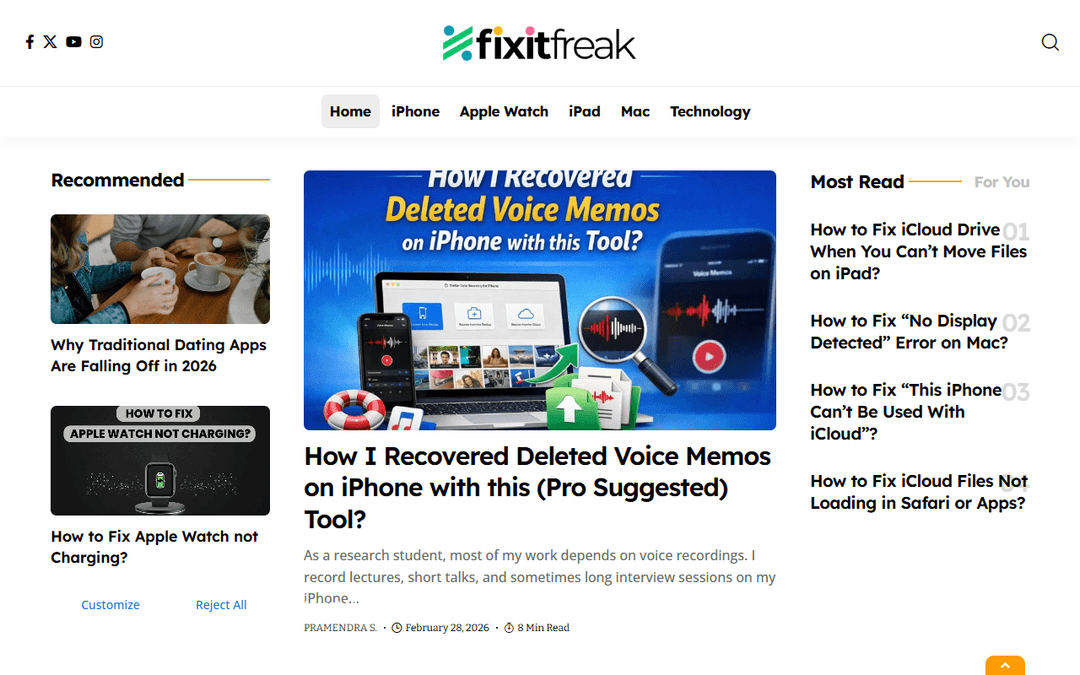 fixitfreak.com publisher screenshot
