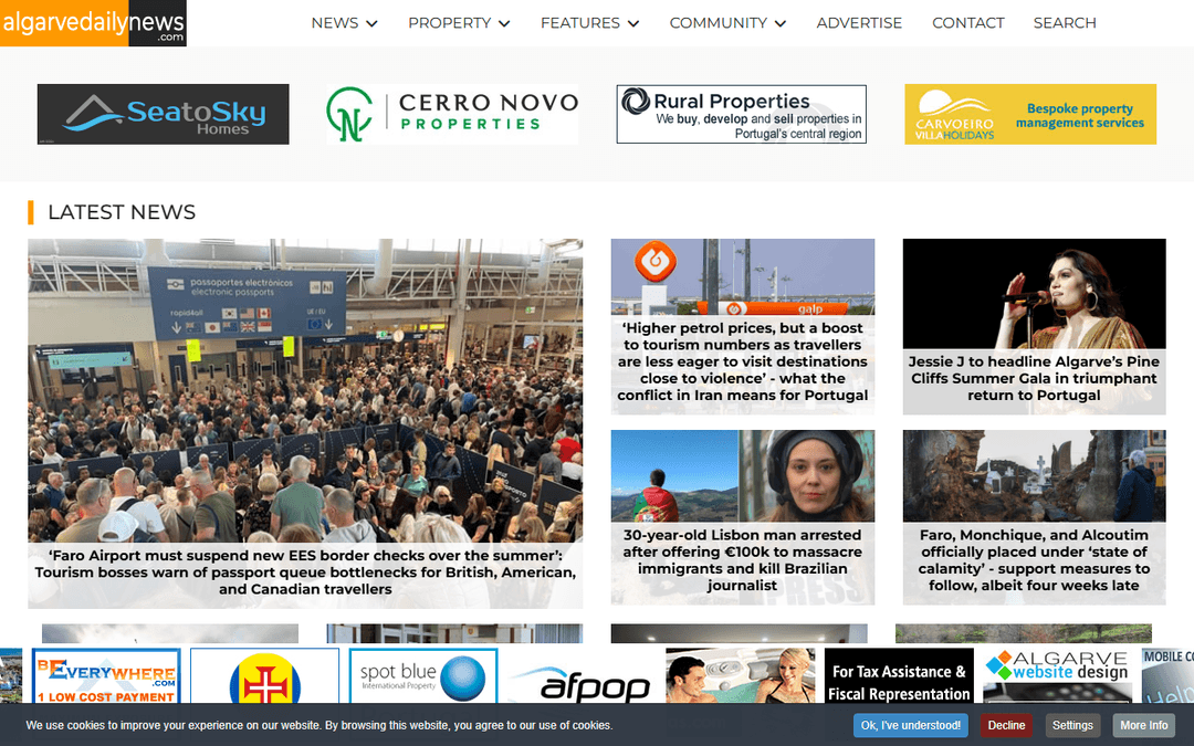 algarvedailynews.com publisher screenshot