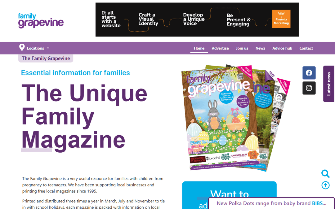 thefamilygrapevine.co.uk publisher screenshot
