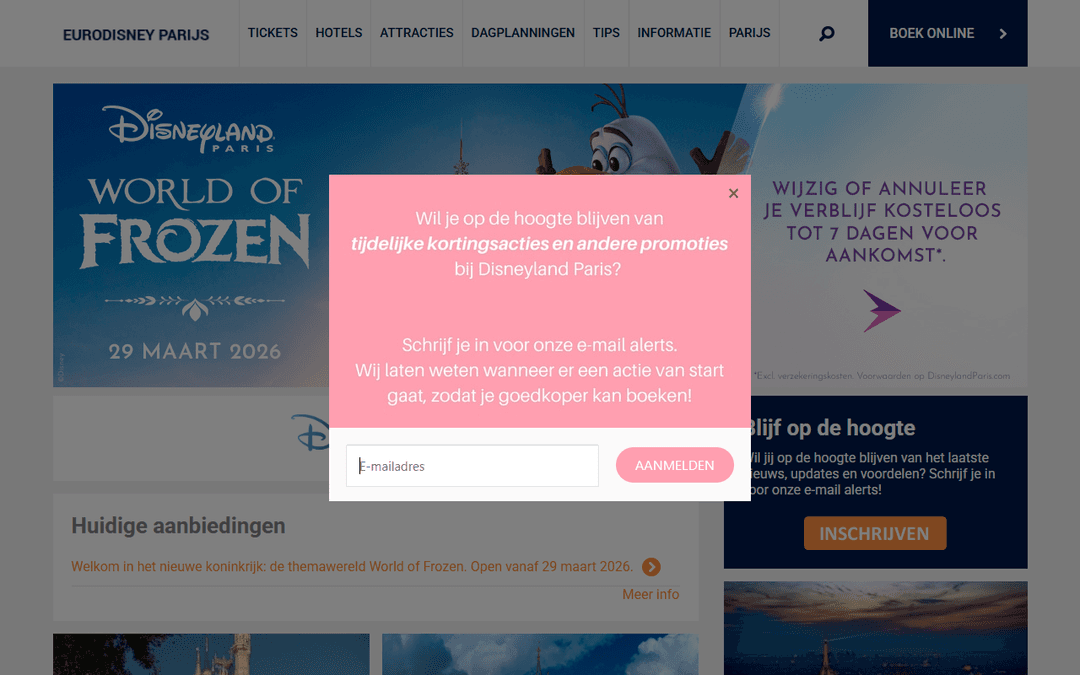 eurodisneyparijs.be publisher screenshot