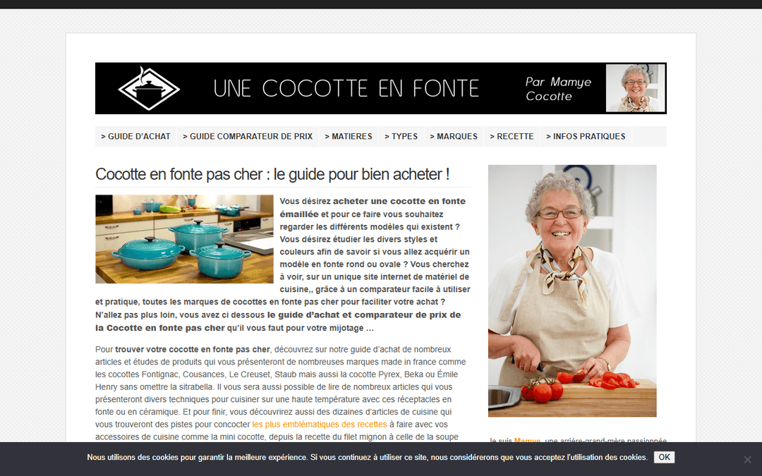 une-cocotte-en-fonte.com publisher screenshot