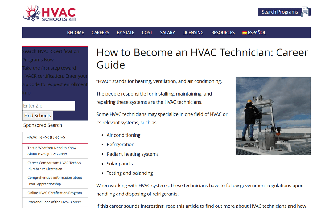 hvacschools411.com publisher screenshot