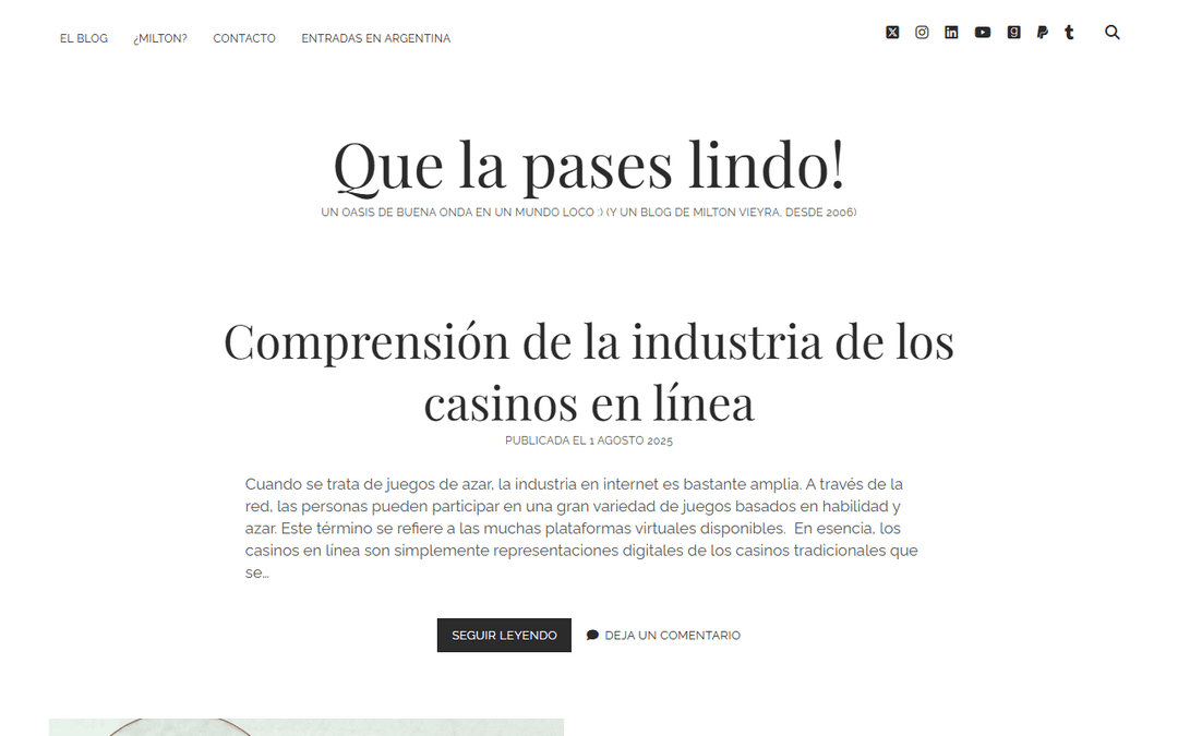 quelapaseslindo.com.ar publisher screenshot
