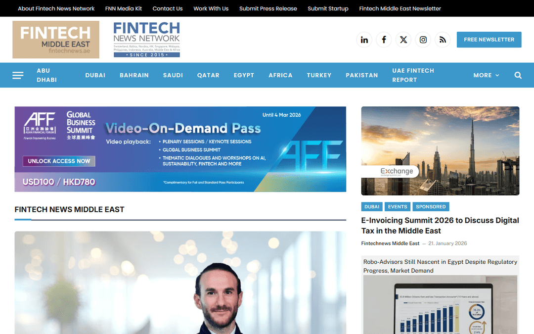 fintechnews.ae publisher screenshot