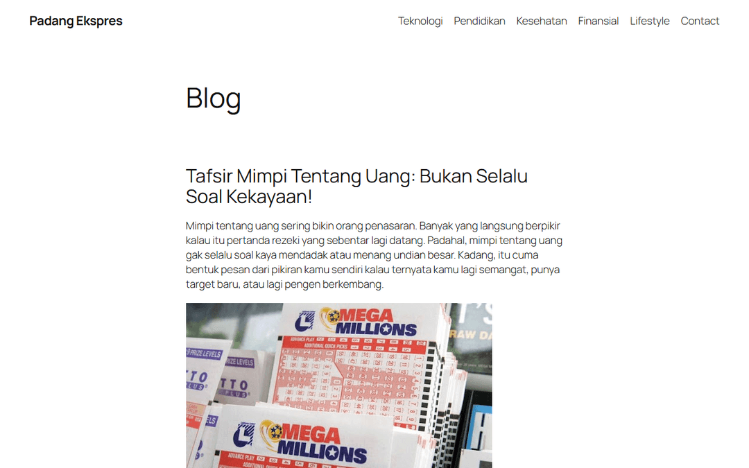 padangekspres.co.id publisher screenshot