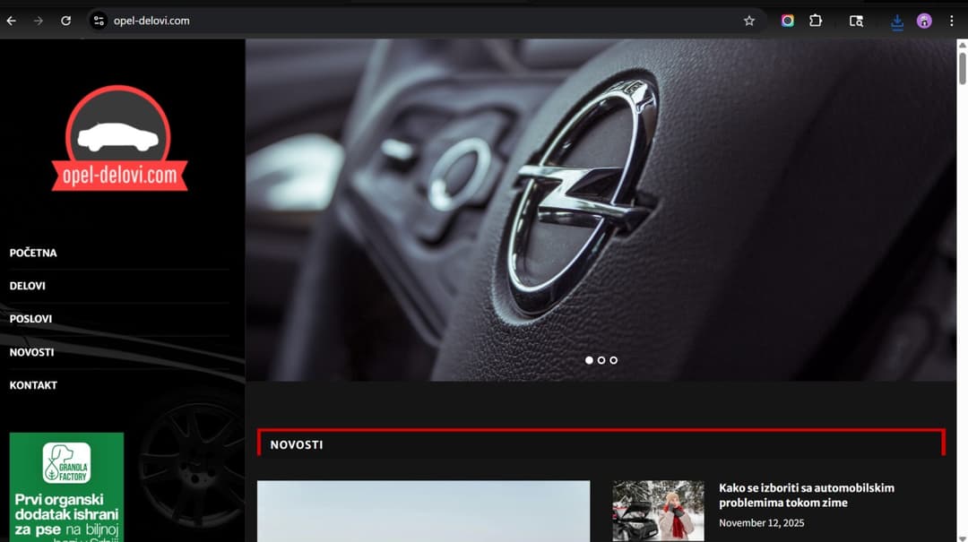 opel-delovi.com publisher screenshot