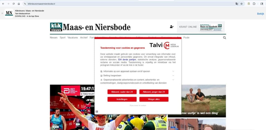 KliknieuwsMaasenNiersbode.nl publisher screenshot